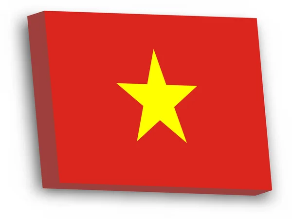 Bandeira vetorial 3D do Vietnã — Vetor de Stock