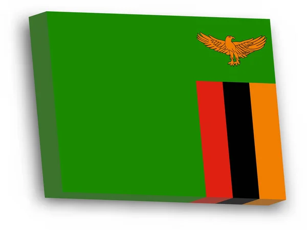 赞比亚3D矢量旗 — 图库矢量图片
