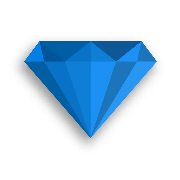 Icono simple vector diamante azul — Vector de stock