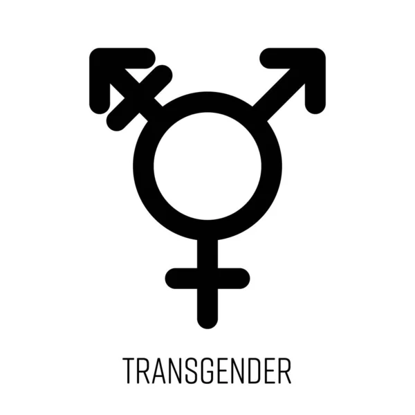 Sinal transgênero ícone vetor preto — Vetor de Stock