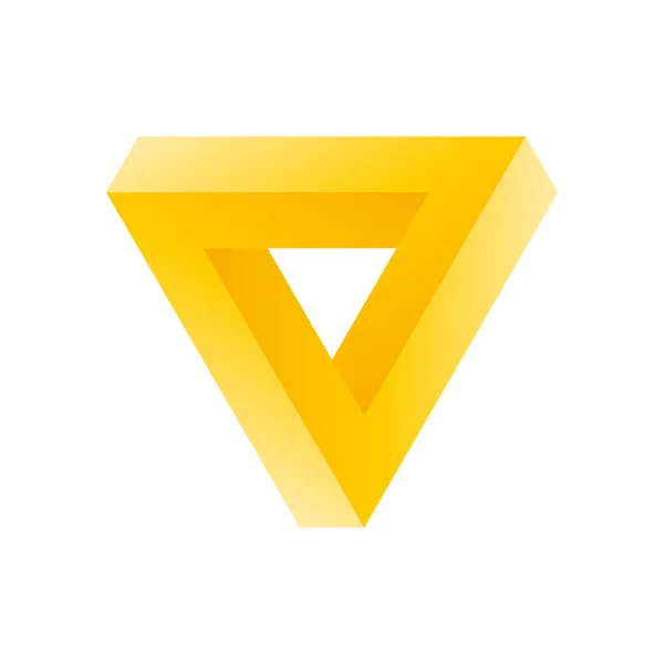 Trójkąt żółty Penrose ikona 3D — Wektor stockowy