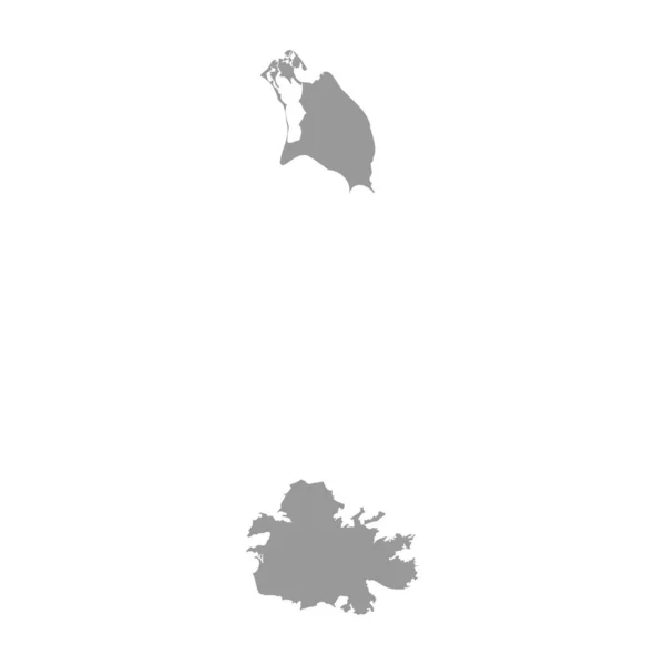 Antigua en Barbuda vector landkaart silhouet — Stockvector