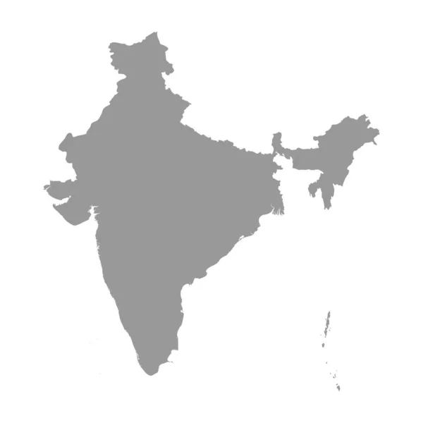Indien vektor land karta siluett — Stock vektor