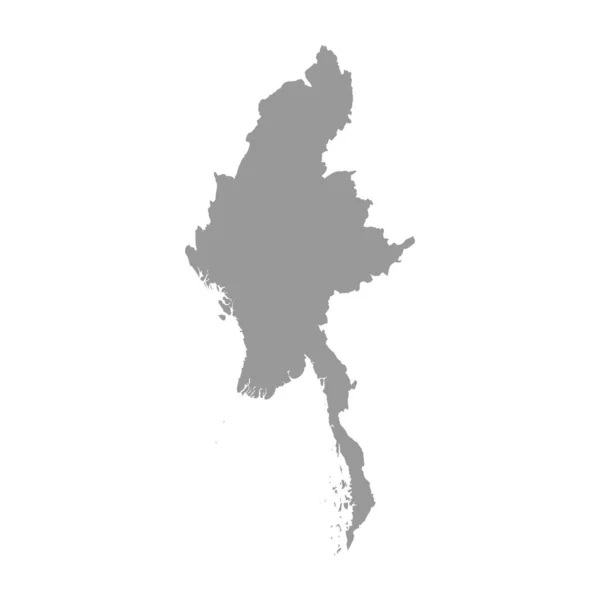 Myanmar vettore paese mappa silhouette — Vettoriale Stock