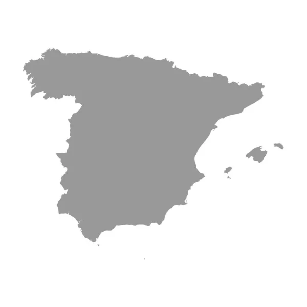 Spanyolország vektorország térképe sziluett — Stock Vector