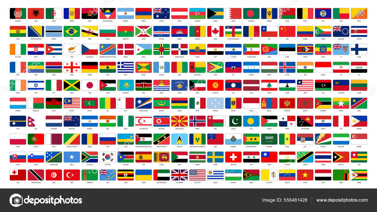 Collection Drapeaux nationaux des pays du monde Vecteur par ©pyty 556481428