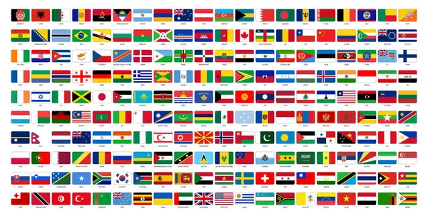 Collection Drapeaux nationaux des pays du monde — Image vectorielle