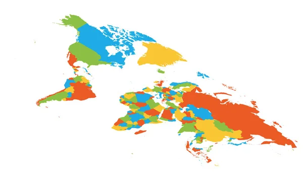 Mapa colorido en blanco del mundo — Vector de stock