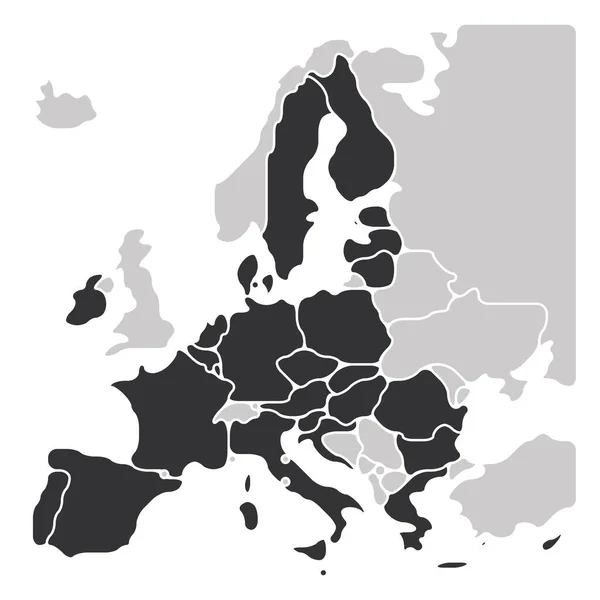 Simplified smooth map of EU — Stock Vector