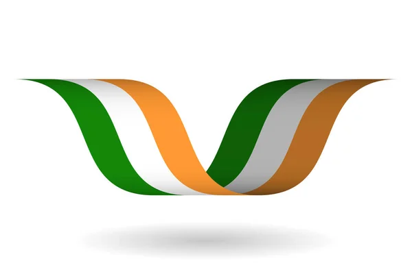 National tricolor ribbon of India — Stock Vector