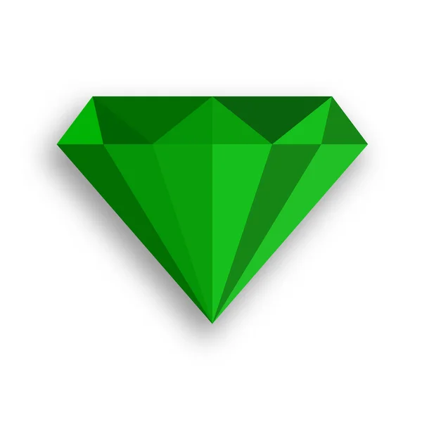 Prosta zielona ikona wektora diamentu — Wektor stockowy