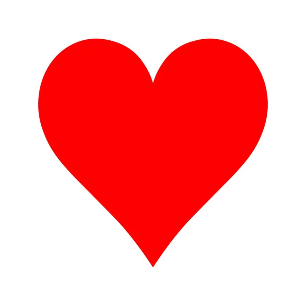 Corazón rojo poker traje símbolo — Vector de stock