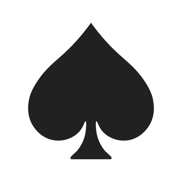 Zwarte schoppen poker pak symbool — Stockvector