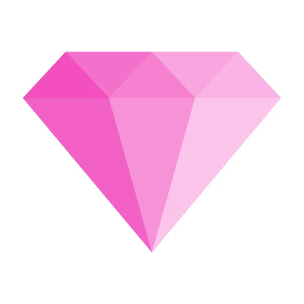 Prosta różowy diament wektor ikona — Wektor stockowy