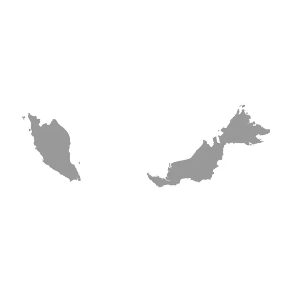 Maleisië vector landkaart silhouet — Stockvector