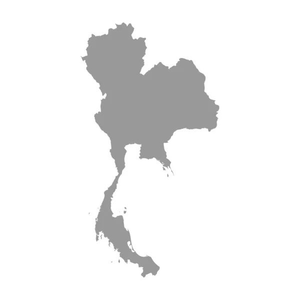 Thajsko vektorová mapa země silueta — Stockový vektor