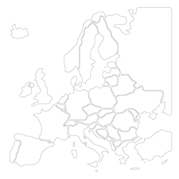 Europe Map Black And White Blank - Depositphotos 559203142 Stock Illustration Simplified Smooth Map Of Europe