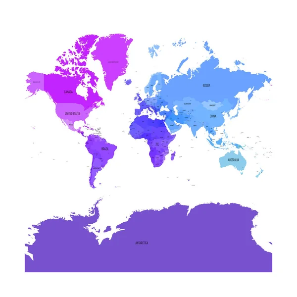 Mapa político colorido del mundo. — Vector de stock