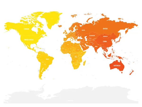 Barevná politická mapa světa — Stockový vektor