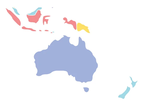 Mapa liso do continente australiano — Vetor de Stock