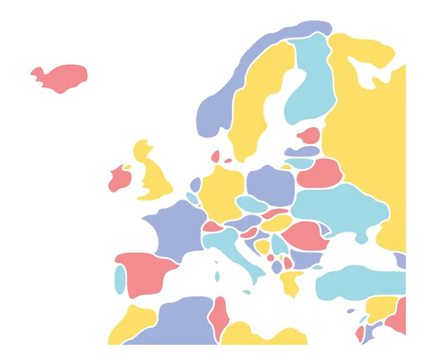Carte lisse du continent européen — Image vectorielle