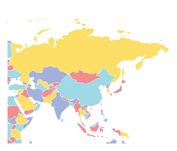 Mapa liso del continente asiático — Vector de stock