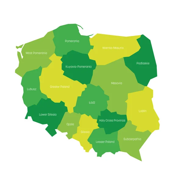 波兰-省行政管理图 — 图库矢量图片