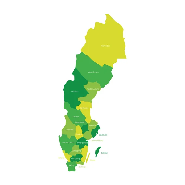 瑞典-- --各州行政地图 — 图库矢量图片