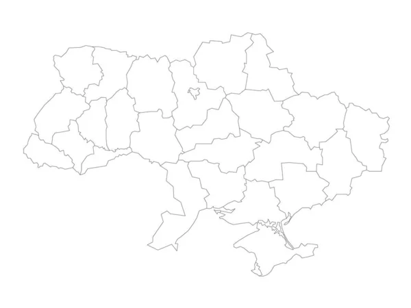 Ουκρανία - διοικητικός χάρτης των oblasts — Διανυσματικό Αρχείο