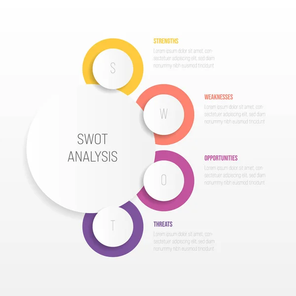 Swot business infographic Vektordiagramm — Stockvektor