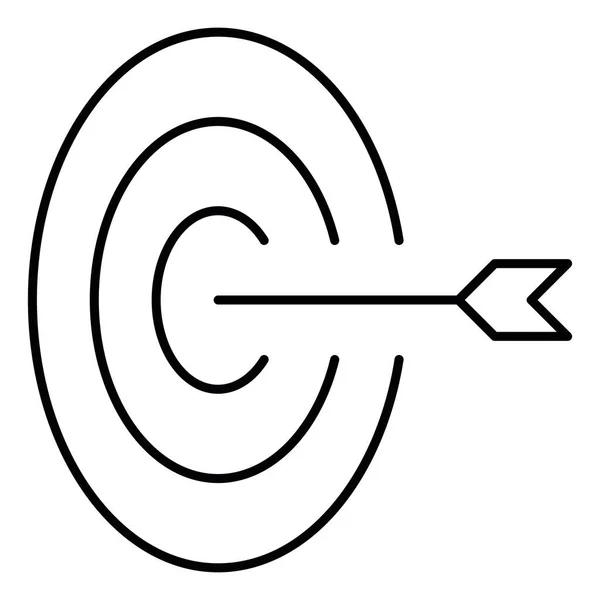 Pilen i målet tunn linje ikon — Stock vektor