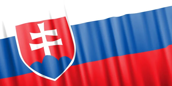 Wavy vector flag of Slovakia — Stock Vector