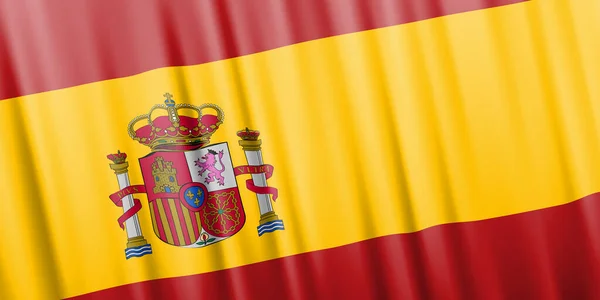 Golfvector vlag van Spanje — Stockvector
