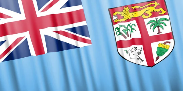 Wavy vector flag of Fiji — Image vectorielle