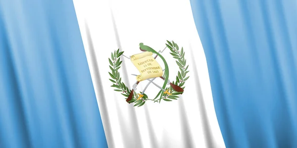 Wavy vector flag of Guatemala — Stockvector