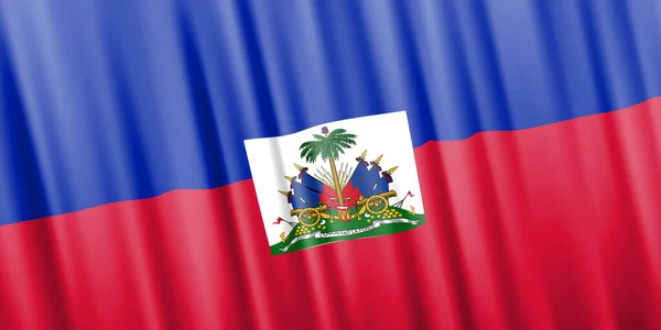 Wavy vector flag of Haiti — стоковый вектор