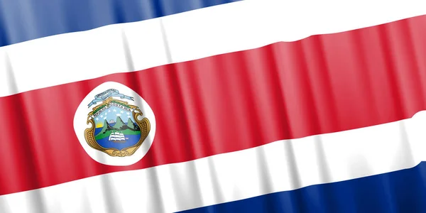 Wavy vector flag of Costa Rica — Stockový vektor
