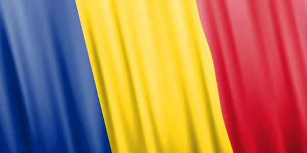 罗马尼亚的Wavy矢量旗 — 图库矢量图片