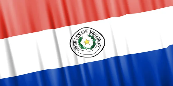 Wavy vector flag of Paraguay — Stockový vektor