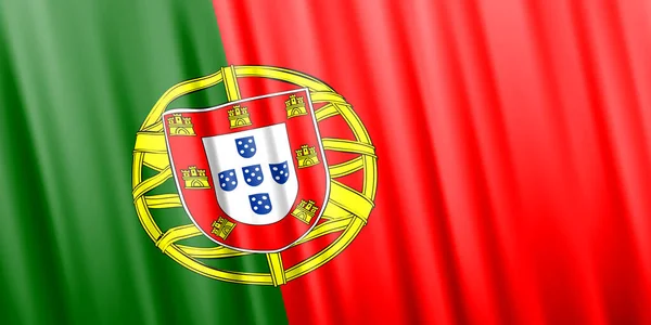 Wavy vector flag of Portugal — Stock Vector