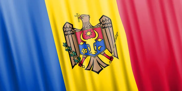 Wavy vector flag of Moldova — Stockvektor