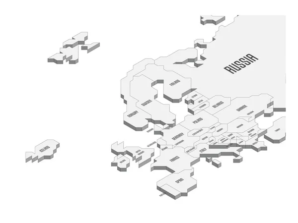 Mapa político isométrico da Europa —  Vetores de Stock