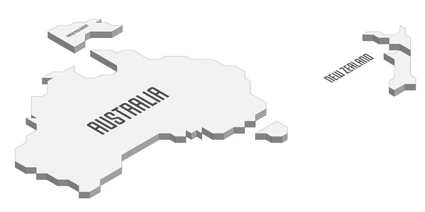 Mapa político isométrico da Austrália —  Vetores de Stock