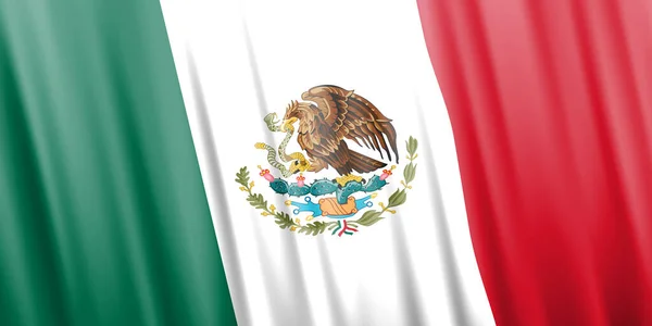 Wavy vector flag of Mexico —  Vetores de Stock