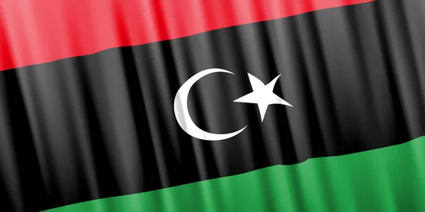 Libya 'nın dalgalı vektör bayrağı — Stok Vektör