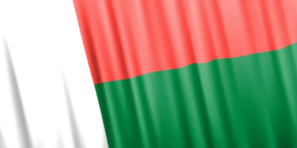 Wavy vector flag of Madagascar —  Vetores de Stock