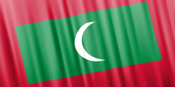 Волнистый векторный флаг Мальдив — стоковый вектор