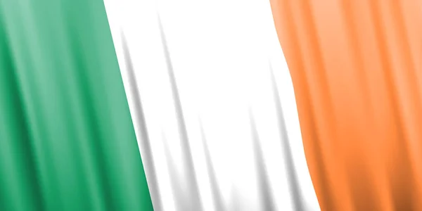 Wavy vector flag of Ireland — Stock Vector