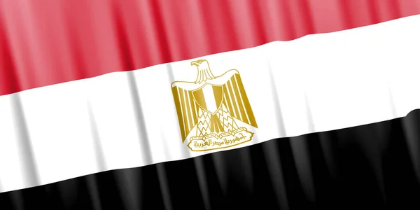 Wavy vector flag of Egypt — Vettoriale Stock