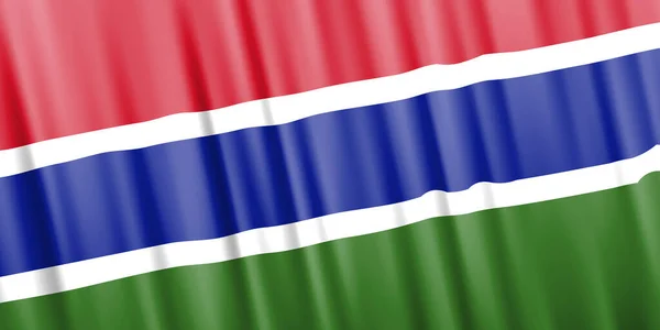 Wavy vector flag of Gambia — Stock Vector